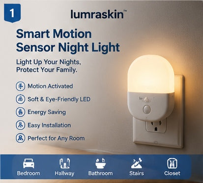 1. 𝐥𝐮𝐦𝐫𝐚𝐬𝐤𝐢𝐧™ Smart Motion Sensor Night Light