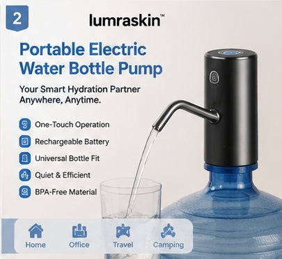 2. 𝐥𝐮𝐦𝐫𝐚𝐬𝐤𝐢𝐧™ Portable Electric Water Bottle Pump