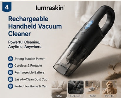 4. 𝐥𝐮𝐦𝐫𝐚𝐬𝐤𝐢𝐧™ Rechargeable Handheld Vacuum Cleaner